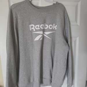 Reebok Men's Gray Crewneck Logo Sweater